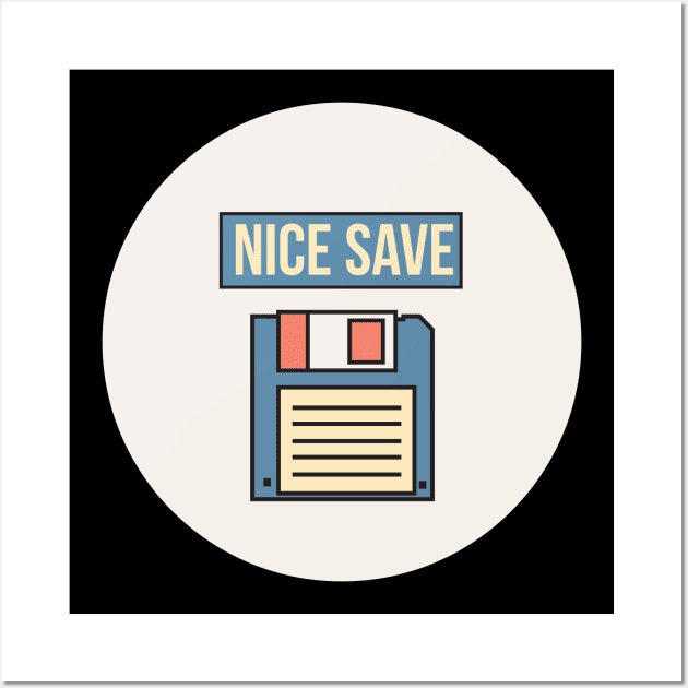 Nice Save - Retro Technology Wall Art by D3Apparels
